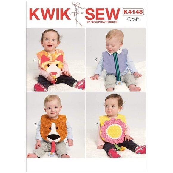 Kwik Sew Sewing Pattern 4148 Bibs Baby Toddler Child - Picture 1 of 5
